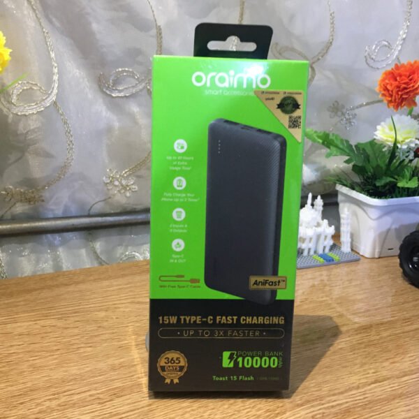 ⁦باور بانك اورايمو Toast 15 Flash 10000mAh يدعم الشحن السريع⁩ - الصورة ⁦4⁩