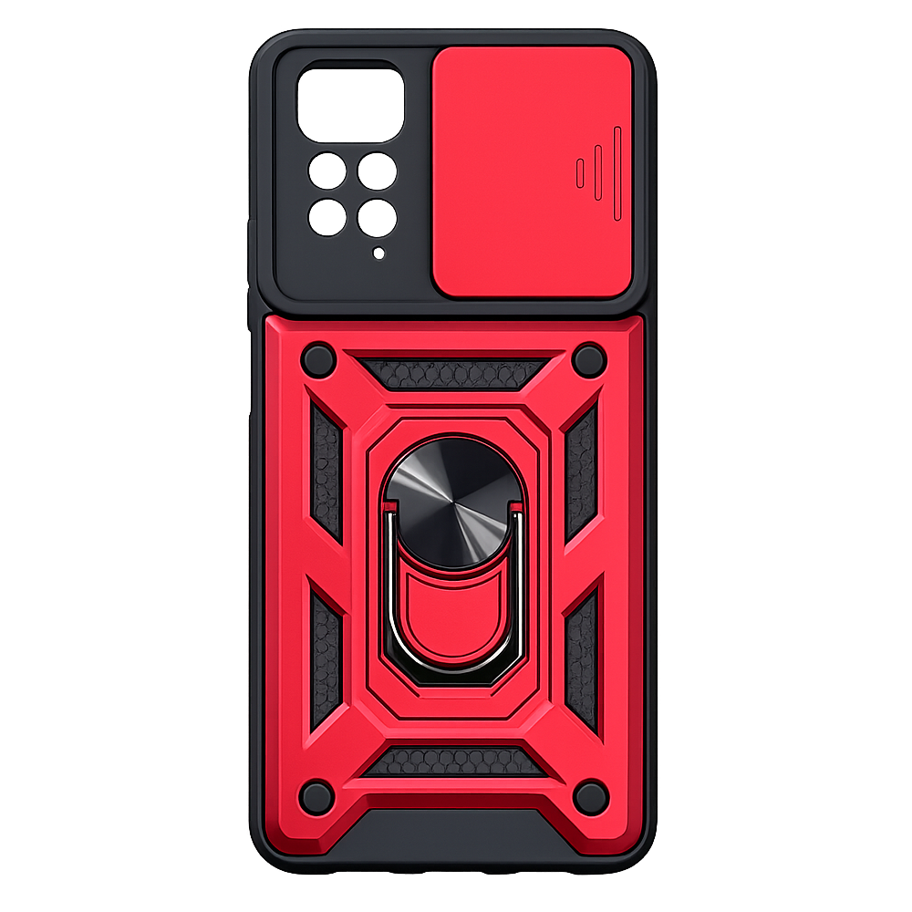 كفر Xiaomi Redmi Note 11 مع غطاء كاميرا وحلقة مسك