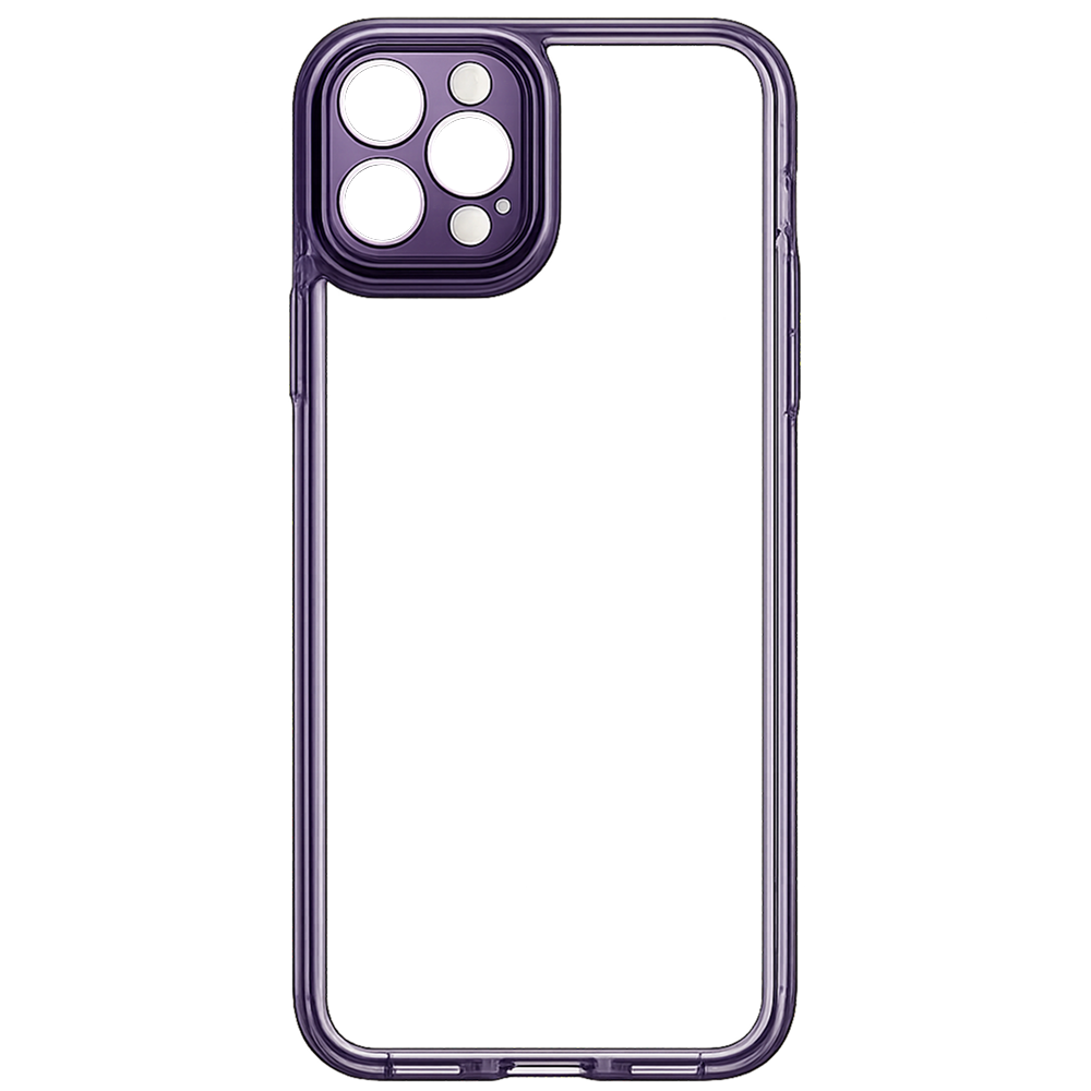 كفر شفاف بإطار بنفسجي آيفون 12 برو ماكس