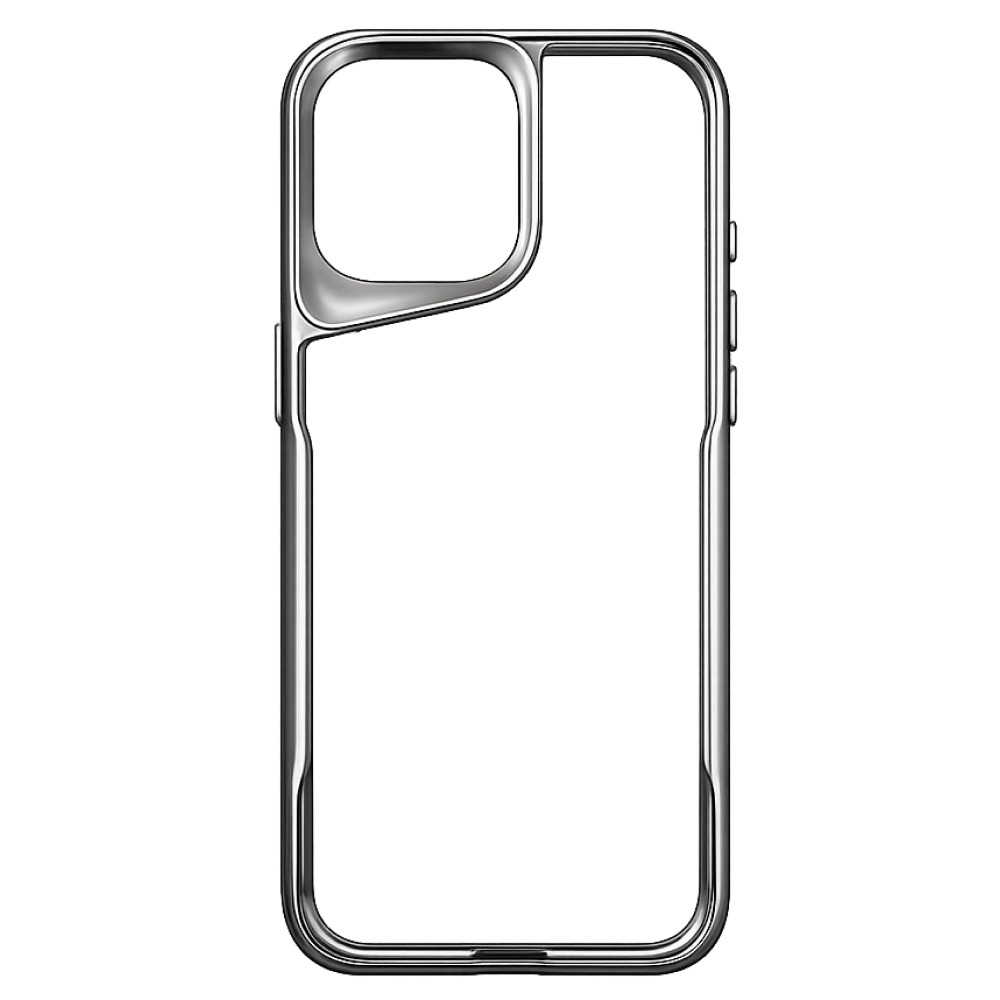 كفر شفاف بإطار رمادي آيفون 15 برو ماكس