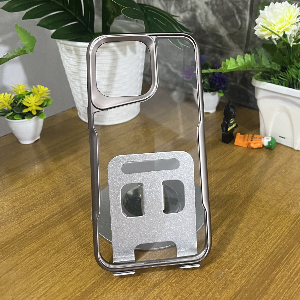 كفر شفاف بإطار رمادي آيفون 15 برو ماكس - الصورة 2